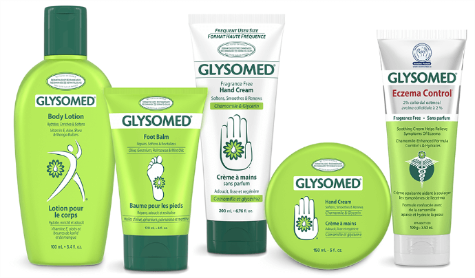 Glysomed Body Lotion, Eczema control, foot balm, hand cream and fragrance free hand cream