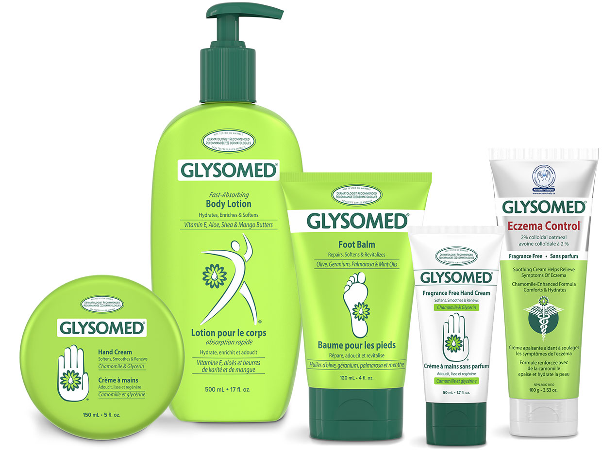 Glysomed Body Lotion, Eczema control, foot balm, hand cream and fragrance free hand cream